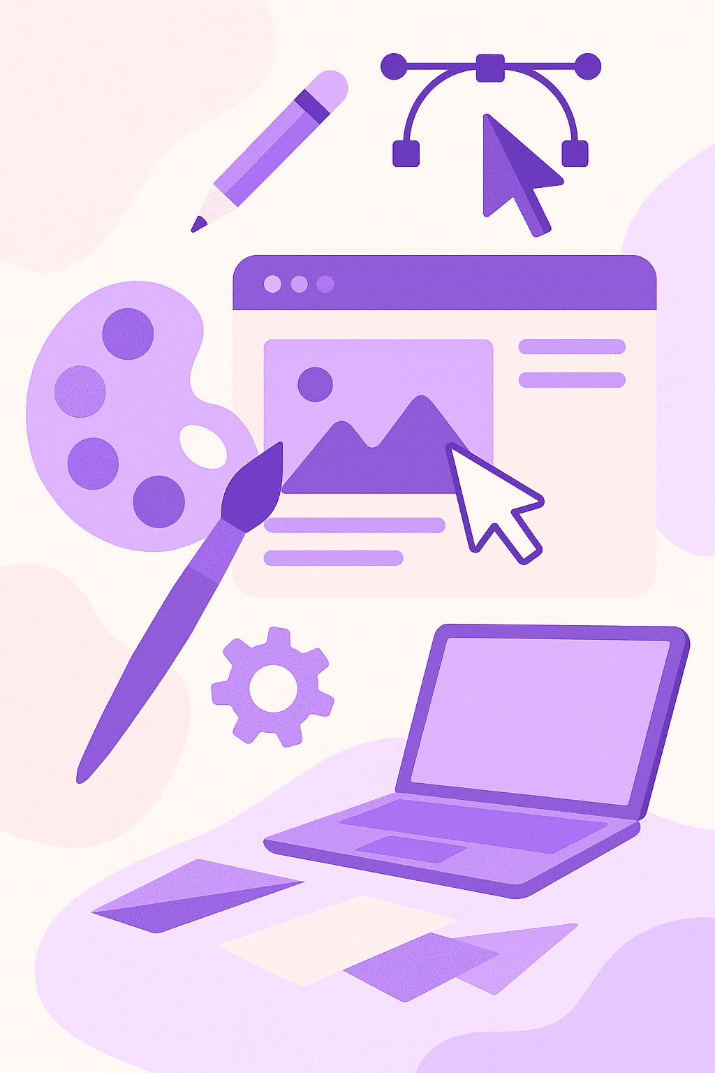 Ordinateur et carnet pour création de site institutionnel